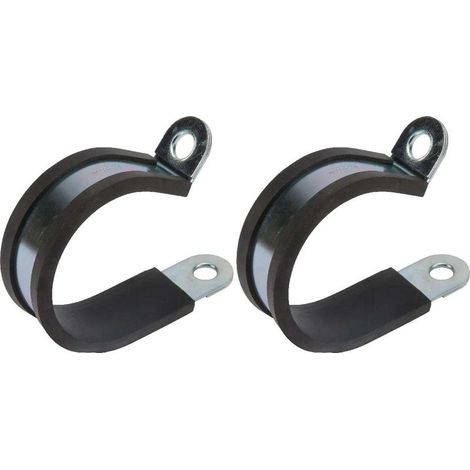 Lot de 2 colliers de serrage métallique 50mm – Insert caoutchouc pour fixation tube – Résistant à la corrosion – Pour câbles et tuyaux (1/2)