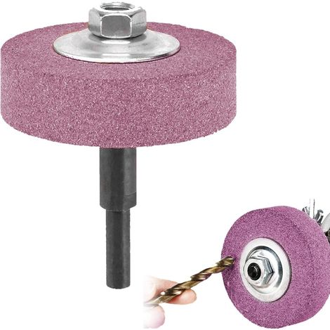 75 mm OD 10 mm ID rouge clairAdaptateur de meule et meule pour perceuse, tête de meulage en métal, conversion de perceuse électrique en meuleuse (1/5)