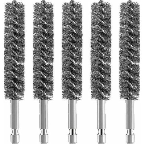 Brosse à trous en acier inoxydable pour perceuse électrique, brosse de nettoyage, brosse en acier inoxydable, avec poignée hexagonale (SKU produit : 96442725 SKU Offre : lehua25.5.19-24) (1/4)