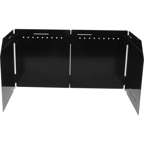 Réchaud à gaz pliable, portable et coupe-vent, avec couvercle coupe-vent et plaque de concentration de chaleur, noir. (1/5)