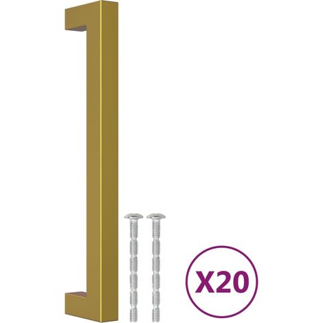 Poignées d'armoire 20 pcs doré 160 mm acier inoxydable (1/5)