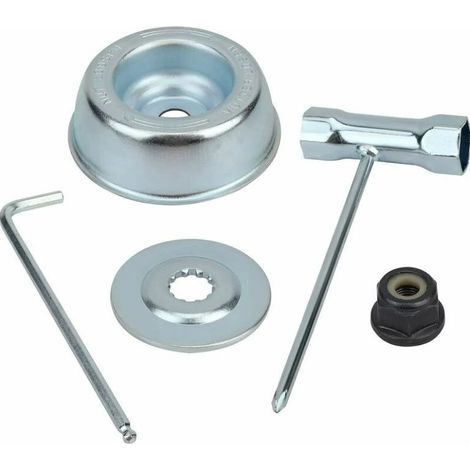 – Tête de débroussailleuse universelle pour modèles Stihl, Echo, Ryobi – Kit d'écrou et accessoires de fixation – Installation rapide et facile (1/5)