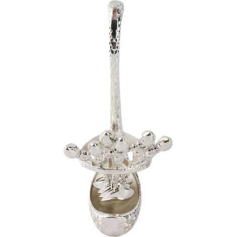 Edelstahl-Löffel-Geschirrset mit schwanenförmigem Halter aus Zinklegierung, silberfarben (1/5)