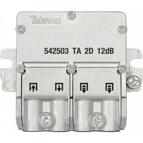 Mini derivatore a 2 vie sistema EasyF derivazione 12dB Televes 542503 (1/2)