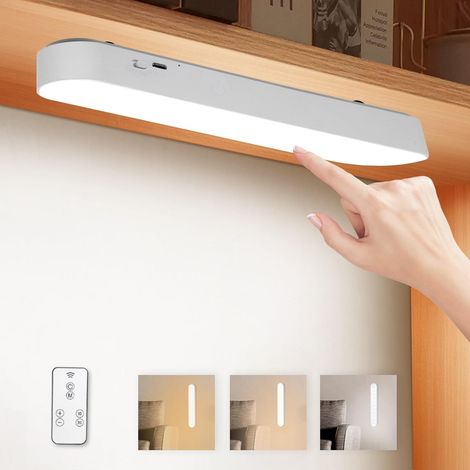 Magnetic Closet Light, 26cm Wireless Remote Control LED Night Light, 3 Lighting Modes/Sync Function, LED Light Bar for Cabinet, Kitchen, Reading, Camping (1/5)