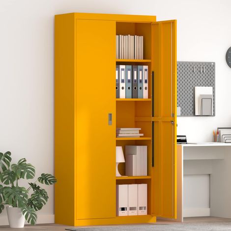 Storage Cabinet Mustard Yellow 90 x 40 x 200 cm Steel vidaXL