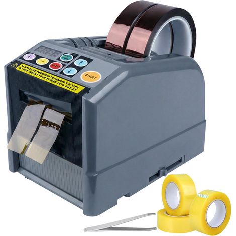 Dévidoir automatique de ruban électrique avec écran LCD, coupe 6-60 mm de largeur et 999 mm de longueur maximale pour bureau, entrepôt, vente au détail, maison et artisanat (pince incluse) (1/5)
