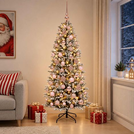 vidaXL Artificial Christmas Tree with Bauble 210 cm 300 LEDs (1/5)
