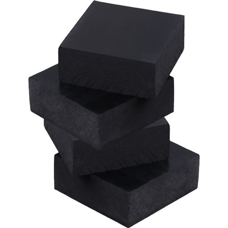 Tapis D'isolation Phonique en Caoutchouc Noir 4 Pièces, Coussins Amortisseurs Carrés Résistants à L'usure pour Tables et Canapés (1/5)