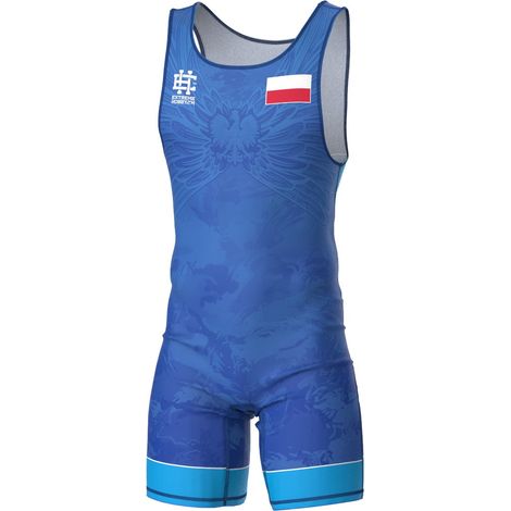 Body da wrestling maschile Polonia 2026 XL blu
