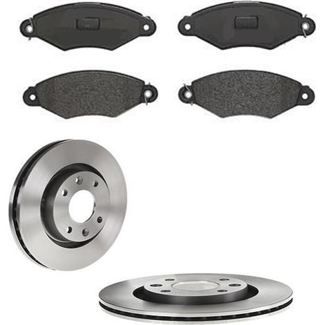 KIT FRENI ANTERIORI compatibile con PEUGEOT 206 2 VOLUMI/CODA SPIOVENTE (2A/C) - DISCHI + PASTIGLIE OEM: P 61 098 / 17336 /SOSTITUZIONE DIRETTA/BASSA POLVERE/SILENZIOSO (1/5)