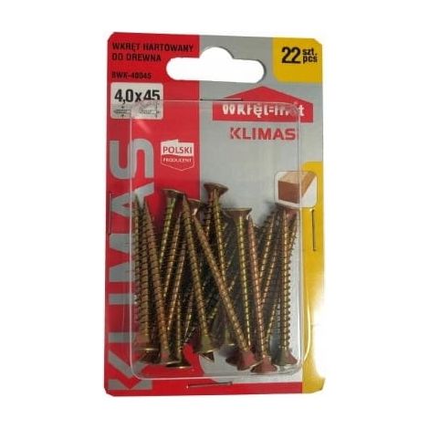 Tornillos para madera endurecidos 4x45mm 22 piezas PZ2 dorados (1/3)