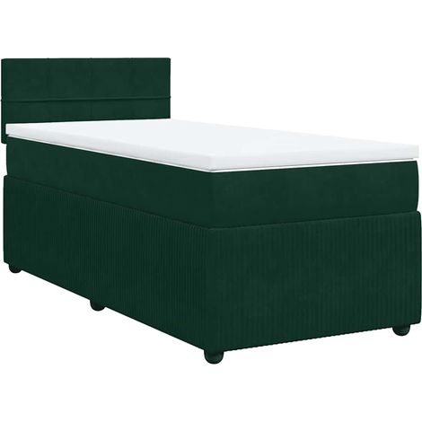 Maison Exclusive - Boxspringbett mit Matratze Dunkelgrün 100x200