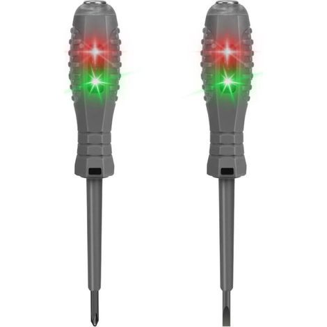 Tournevis Testeur de Tension 2 en 1 Détecteur d'Électricité Bicolore, Testeur Magnétique Fort à Couple, Pour Sécurité Électrique (1/5)