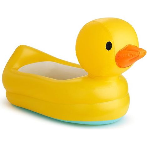 Aufblasbare Babybadewanne in Entenform für Babys von 6 bis 24 Monaten – ideal für zu Hause oder unterwegs – klassische gelbe Ente (1/4)