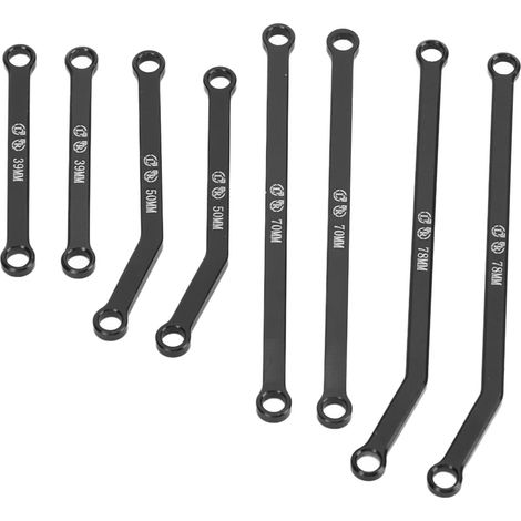 AXIAL SCX24 1/24 RC Crawler High Clearance Links Set, Leichte Lenkstangen aus Aluminiumlegierung, Verbessert die Fahrstabilität, Ideal für Wanderer (Schwarz) (1/5)