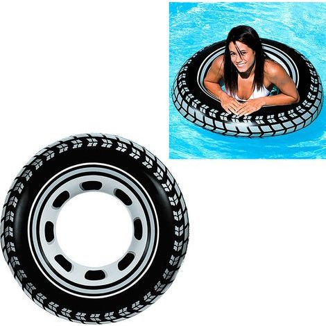 Riesiger, aufblasbarer, reifenförmiger Schwimmring mit radialem Seitenmuster, für Kinder ab 9 Jahren (1/5)