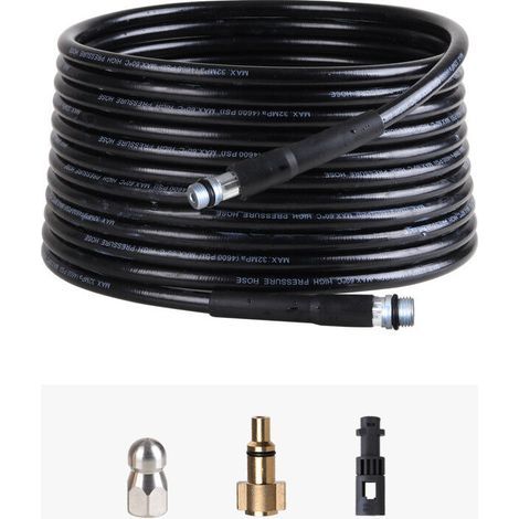 15M Drain Unblocker for Kärcher High Pressure Washers, with Jet Nozzle and Rotary Nozzle, Professional Kit with Adapters for Kärcher K2/K3/K4/K5/K6/K7 Accessory (1/5)