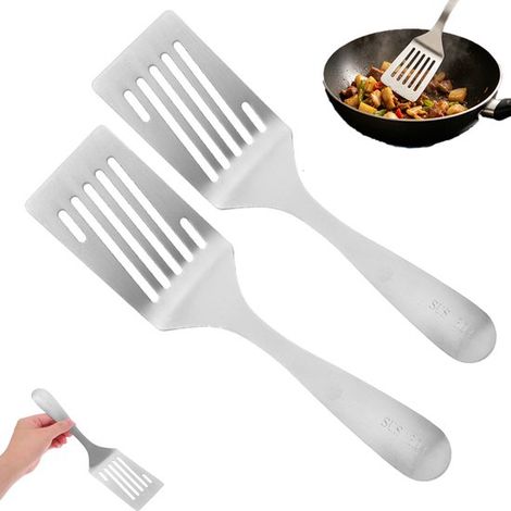 Set di 2 spatole da forno: piccola spatola da forno, spatola piatta da cucina, spatola da forno con manico, spatola in metallo per bistecche, spatola da cucina resistente al calore. (1/5)