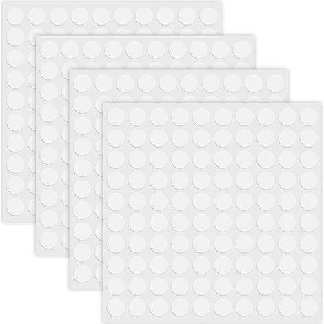 400 Pièces Mini Scotch Double Face Transparent, Scratch Autocollant Double Face Rond, Pastille Double Face 10 mm, Petit Scratch Rond Autocollant pour Décorations de Fête, Bricolage, Maison