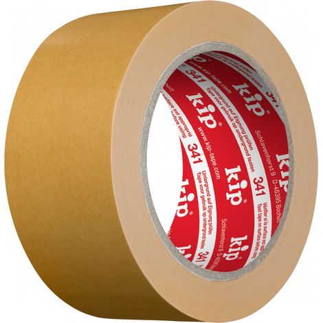 Ruban adhésif double face moquette 50mm x 25m – Haute résistance à la rupture – Adhésif caoutchouc – Fixation permanente pour revêtements de sol – KIP