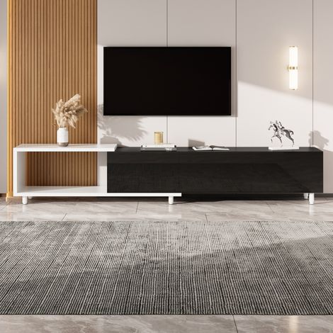 Mueble TV extensible con 3 puertas brillo 258 cm OKMYHOME (1/5)