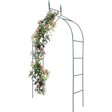 Arco da Giardino Supporto per Rose e Piante Rampicanti in Metallo Altezza 240 cm