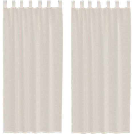 Maison Exclusive - Voile Vorhänge mit Lasche 2 Stk. Creme