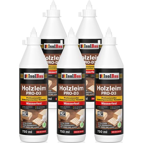 Colla per legno IsolBau PRO D3 Holzleim 5 x 750 ml (1/5)