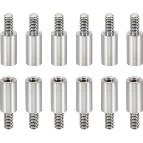 50Pcs M3 Entretoises, 10+6mm Entretoise Filetée M3 en Acier Inoxydable Kit de Vis 3mm ID 5mm OD Adaptateurs de Filetage Métrique Mâle Femelle (1/5)