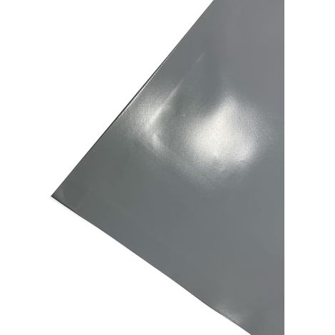 TENDAGGIMANIA Telo in PVC in alta grammatura 650 g/mq - impermeabile al 100% - Ignifugo, Anti UV, Antivento, Antipioggia, Antistrappo - Vendita al mezzo metro lineare - Colore: Grigio Scuro -250cm (1/5)