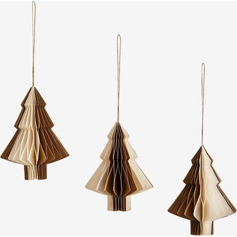 Pack de 3 adornos de Navidad en papel Volin SKLUM