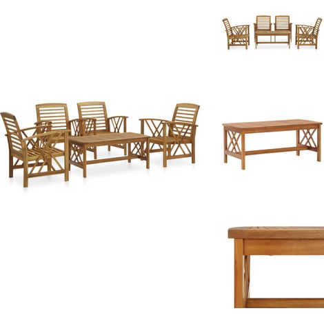 Salon de jardin 5 pcs Bois d'acacia massif - Salon De Jardin - Mobilier De Jardin - Ensemble De Salon - Chaises De Jardin - Acacia Massif (1/5)