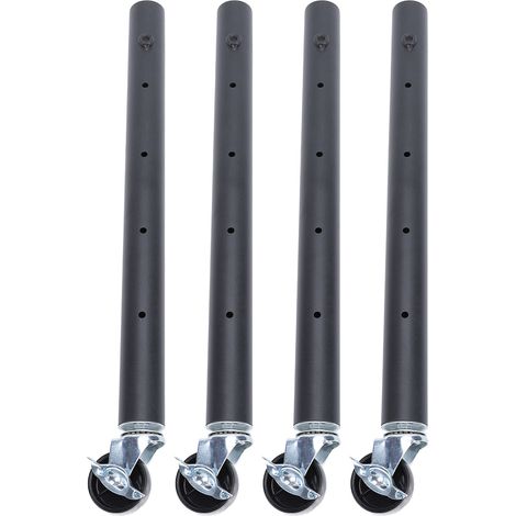 Lot de 4 pieds de meubles à roulettes, en acier au carbone robuste, pour table, meuble, canapé, lit, fauteuil, table basse, 51 cm / 20,1 pouces (1/5)