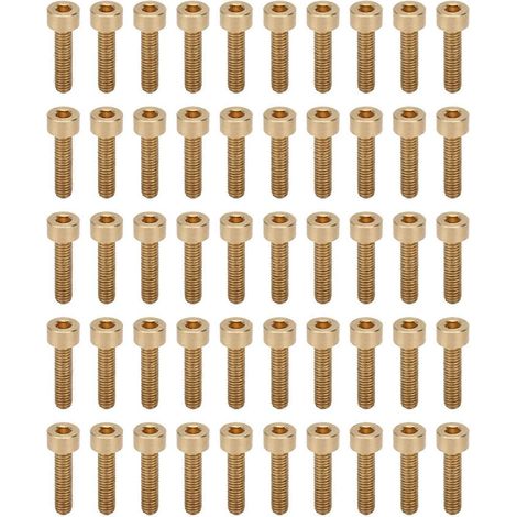 50 vis à tête cylindrique creuse, fixations en cuivre, outils de quincaillerie, fournitures industrielles M4M4x16 (1/4)