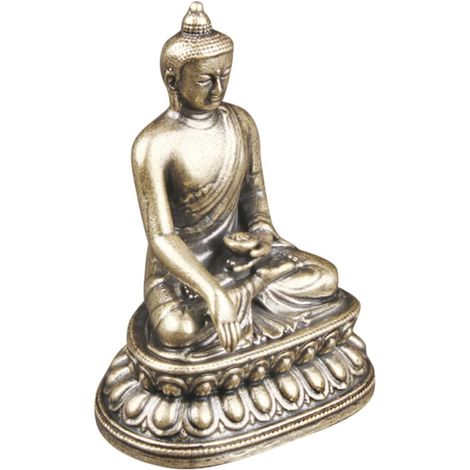 Figurine de Bouddha en Laiton Vintage Fond Plat, Décoration Artisanale Délicate et Gain de Place pour Intérieur Élégant (1/5)