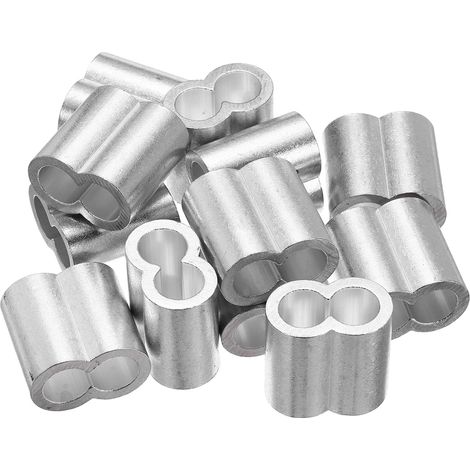 12Pcs 1/2"(12mm) Manchon De Boucle en Aluminium À sertir Argent (1/5)