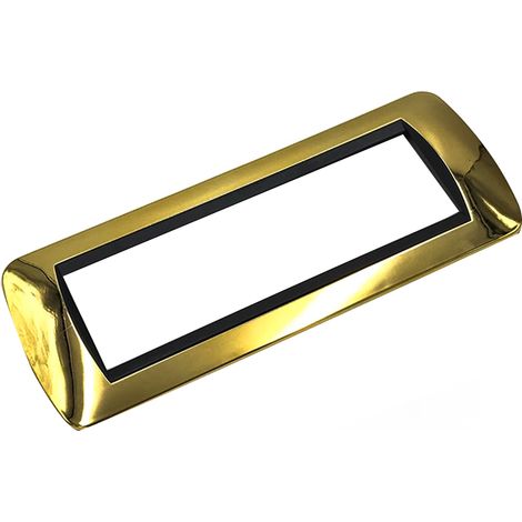 Placca Interruttore 7 Moduli Copripresa Luci Oro Lucido Compatibile Living C6607 (1/2)