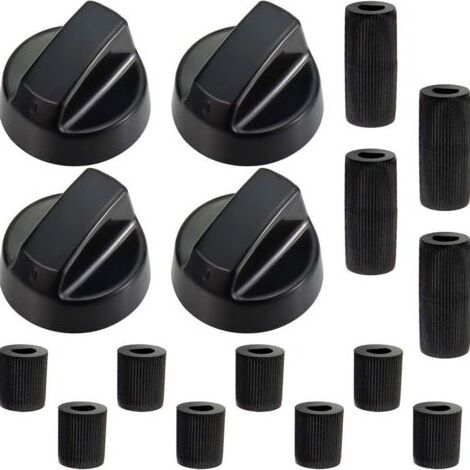 Ensemble de 4 pièces de rechange pour interrupteur de cuisinière à gaz, diamètre intérieur 6 mm/8 mm, pièces de rechange pour bouton de four et de plaque de cuisson - Noir - 1 pièce (1/5)