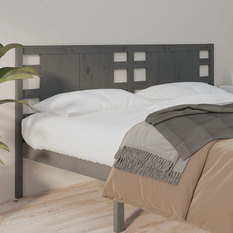 Tête de lit Résistante et économique, Panneau de lit, Gris 206x4x100 cm Bois massif de pin OIB9472E (1/5)