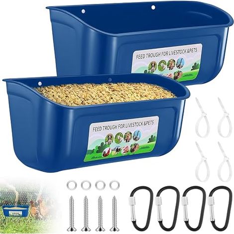 Mangeoire à Poules Plastique Suspendue Polyvalente pour Poulet, Canard, Oie, Chèvre et Autres Volailles (1/5)