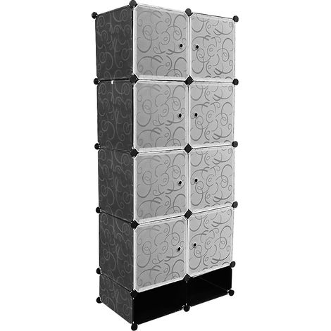 DIY Kleiderschrank Kleiderschrank Steckregal 167x76x37cm Kunststoff Kleiderschrank