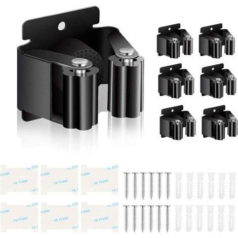 6-teiliger Wandbesenhalter, Wandbesenhalter, Mopphalter für Bad, Küche, Garten, Garage, Büro (1/4)
