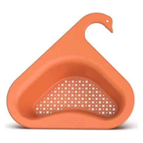 Sollbry Panier de vidange de cygne, crépine d'évier polyvalente pour évier de cuisine, canal d'évier de panier de vidange de cygne suspendu pour robinet(orange) (1/4)