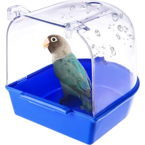 Transparente Hänge-Vogeltoilette, Duschkäfig aus Kunststoff zur Reinigung, für Papageien, Kuckucke und kleine Vögel (1/5)