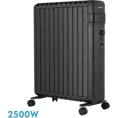 Radiador Aceite Polonia 2500w Negro Aletas Cerradas 11elementos 3potencias Antivuelco Protec.segurid.63,5x52,5x24,5cm (1/2)