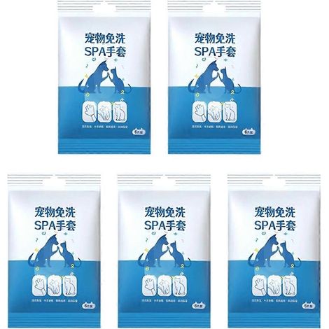 Lot de 30 gants-serviettes jetables pour chats/chiens, sans rinçage, pour le lavage et le nettoyage à sec. Désodorisants et adaptés à l'humidité. (1/5)