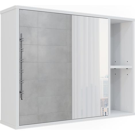 Badspiegelschrank Leano, Weiß, 80 x 60 cm, Vicco