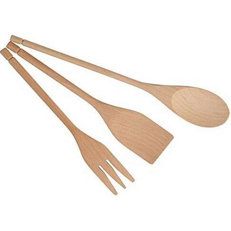 Set Cucchiaio, Forchetta e Paletta in legno