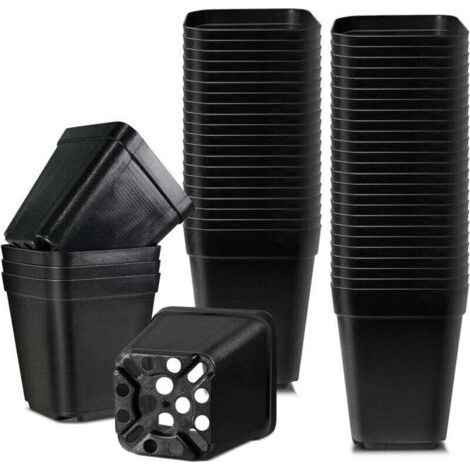 Pots pour Semis, 5.5cm 100 Pieces Pots de Pépinière, Plastique Réutilisables Carré Pot semis/Godets Semis/Pot de Repiquage/Pot de Culture pour la Plantation Intérieure et Extérieure-RAPANDA (1/5)